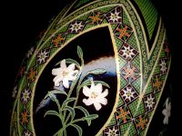 Easter Lilies Ukrainian Easter Egg Pysanky By So Jeo : pysanky pysanka ukrainian easter egg flower florals lily lilies ukraine sojeo batik art